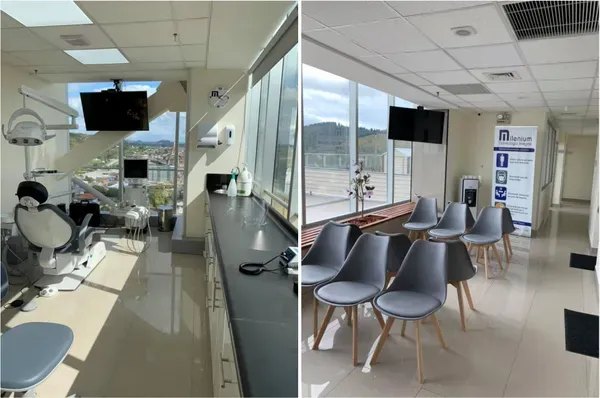 Box de atención y sala de espera de la clínica en el Edificio Capital, Temuco