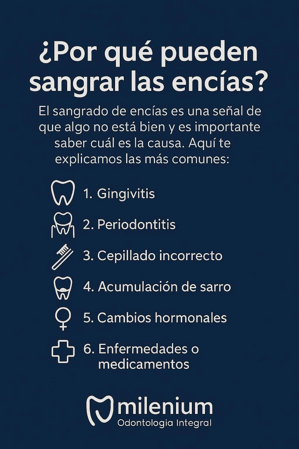 Ilustración sobre el sangrado de encías